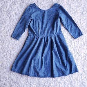 ASOS Bow Back Denim Smock Dress